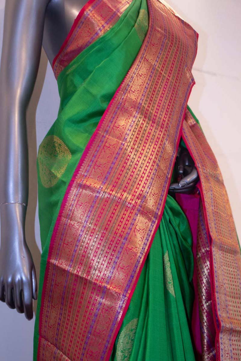 Green Kanjivaram Wedding Silk Saree AD203755